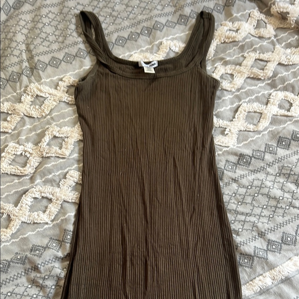 Fashion Nova Olive Ribbed Dress